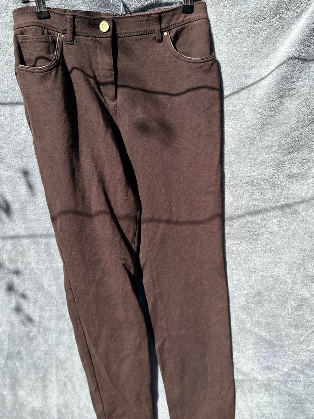 Dark Brown Slim Stretch Pants